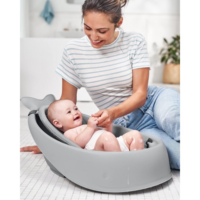 Skip Hop Baby Bath Tub, 3-Stage Smart Sling Tub, Moby