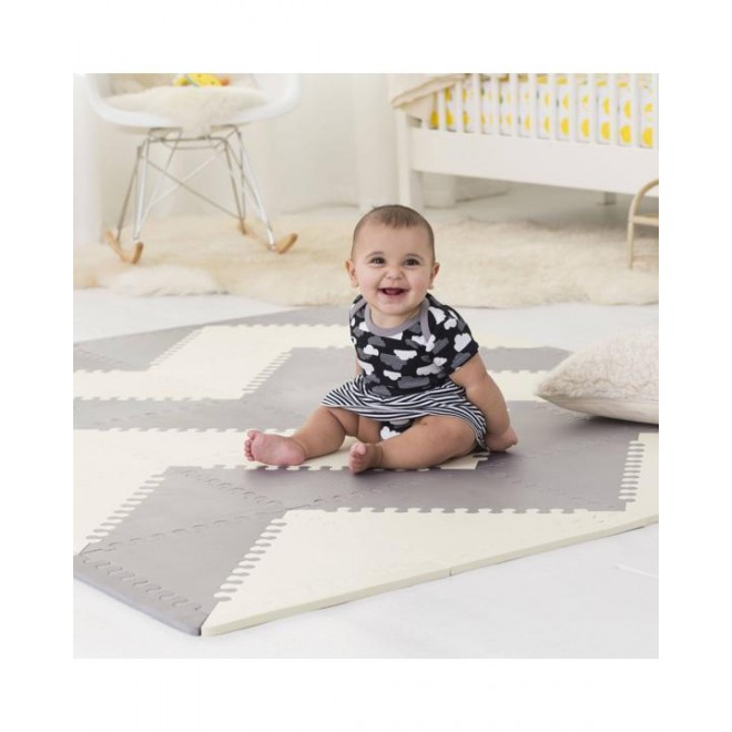 Skip Hop Playspot Geo Foam Floor Tiles Grey/Cream