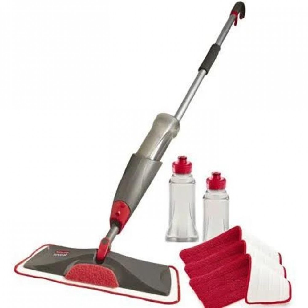 Rubbermaid Reveal Spray Mop Kit, Fg1m1600gryrd, White