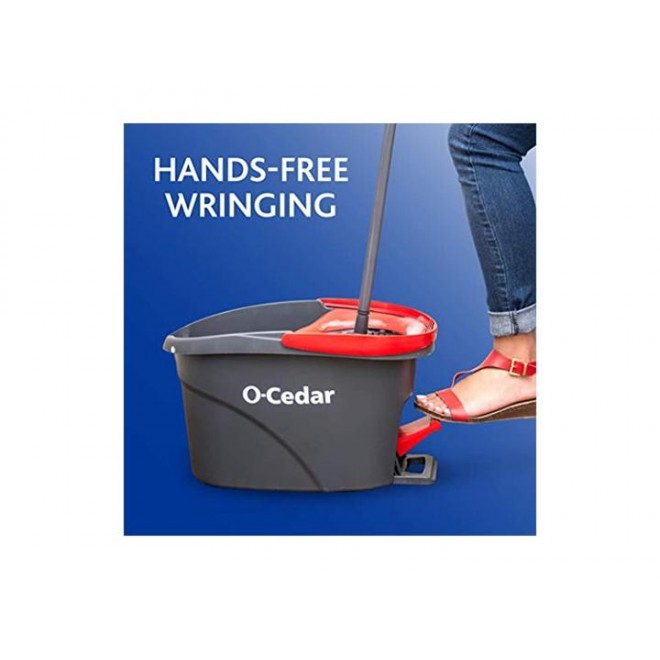 O-Cedar Easywring Microfiber Spin Mop & Bucket Floor Cleaning System with 1 Extra Refill