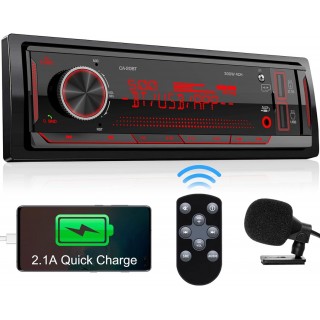 Single Din Stereo Marine Radio: Bluetooth Car Audio Receivers with Digital LCD Display