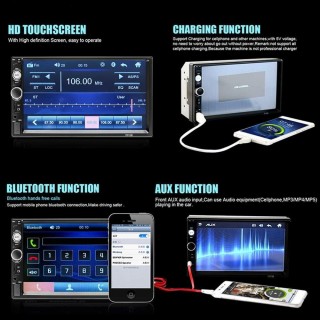 Car Stereo MP5 Player with HD Touch Screen Digital Display Bluetooth