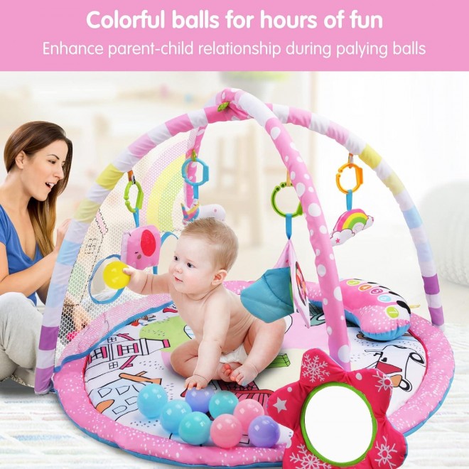 Amagoing Baby Gym Play Mat,4-In-1 Infant Activity Gym, 0-12 Months