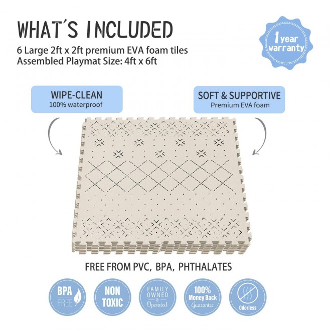 Yay Mats Stylish Extra Large Baby Play Mat