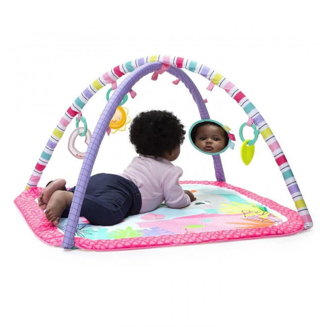 Bright Starts Unicorn Crew Baby Activity Gym & Play Mat with Taggies, Newborn and up