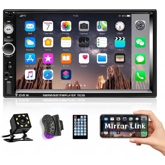 Liehuzhekeji Double Din Car Stereo 7 Touch Screen with Bluetooth FM, MP5 Player