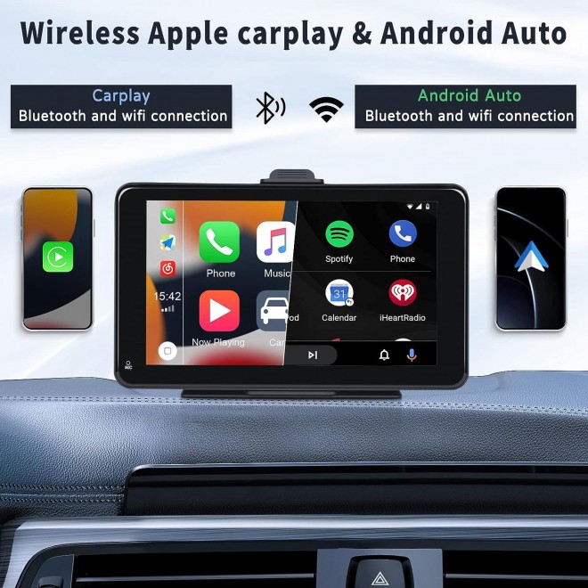 CAMECHO Apple CarPlay & Android Auto Car Stereo, Bluetooth, Voice Control