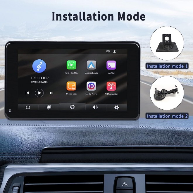 CAMECHO Apple CarPlay & Android Auto Car Stereo, Bluetooth, Voice Control