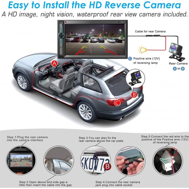 Double Din Car Multimedia System: 7 Inch HD Touchscreen Car Stereo Receiver