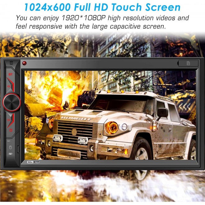 Double Din Car Multimedia System: 7 Inch HD Touchscreen Car Stereo Receiver