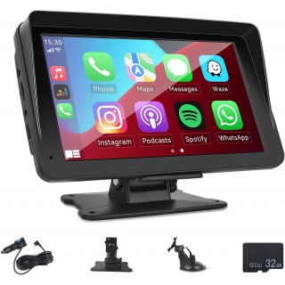 Camecho Wireless Apple Carplay & Android Auto, Portable Touchscreen Car Stereo