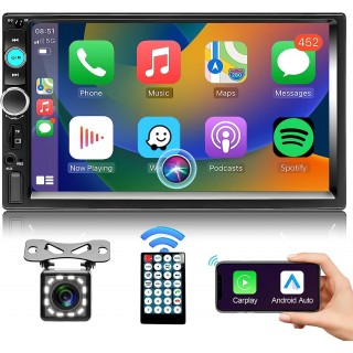 Podofo Double Din Car Stereo , 7 Inch HD Touch Screen Bluetooth Car Radio Receiver