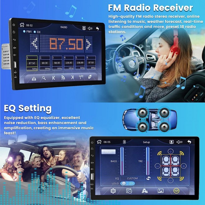 Car Radio Single Din Car Stereo with Apple Carplay Android Auto,FM/AM Radio Hikity 9 Inch Touch Screen Bluetooth