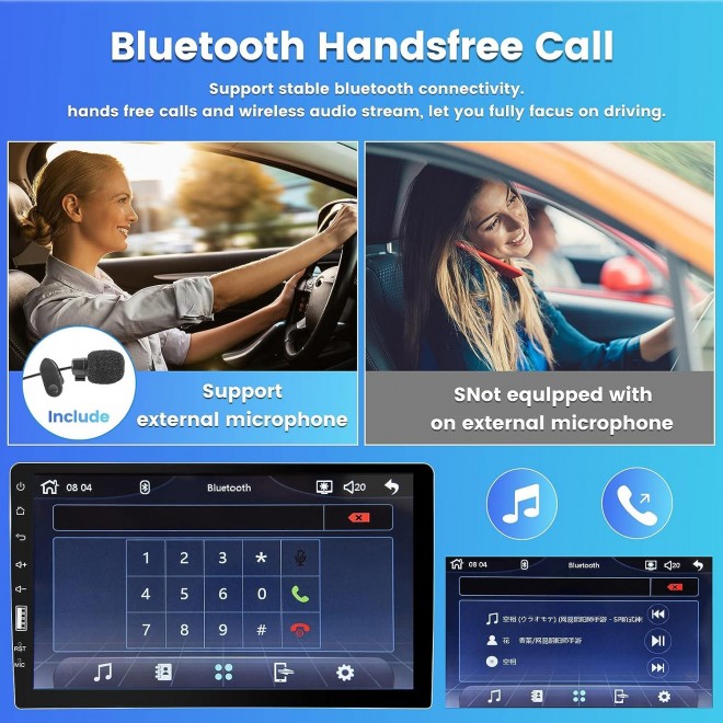 Car Radio Single Din Car Stereo with Apple Carplay Android Auto,FM/AM Radio Hikity 9 Inch Touch Screen Bluetooth