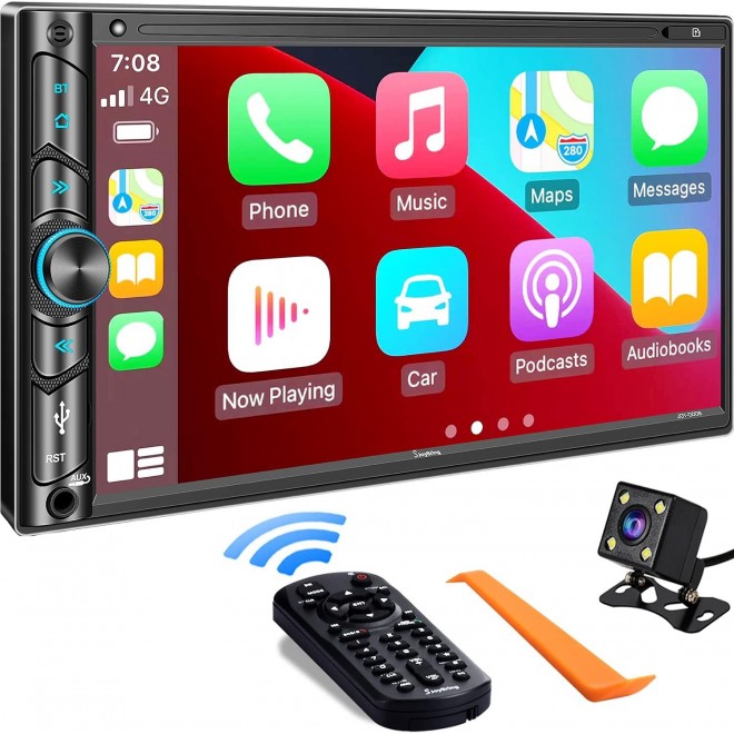 Double Din Car Stereo Compatible with Voice Control Apple Carplay