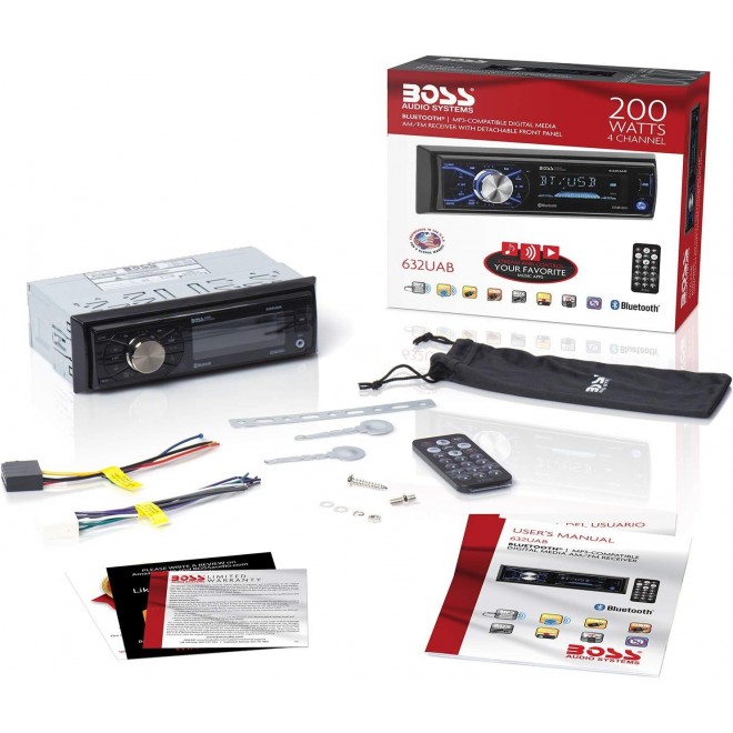 BOSS Audio Systems 632UAB Multimedia Car Stereo - Bluetooth Audio and Hands-Free Calling