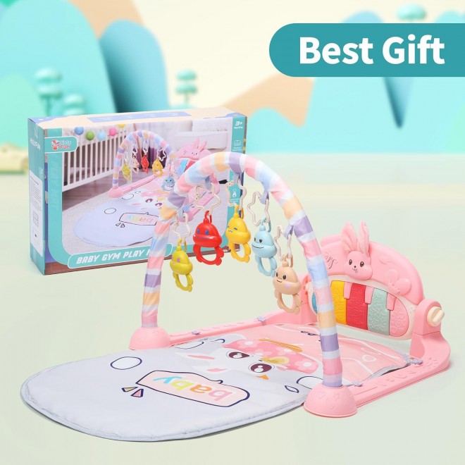 HOLYFUN Baby Play Mat Baby Gym,Funny Play Piano, Musiacl Activity Center for Kids