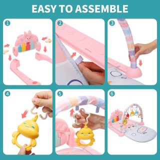 HOLYFUN Baby Play Mat Baby Gym,Funny Play Piano, Musiacl Activity Center for Kids