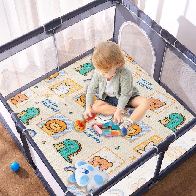 Baby Playpen Mat Baby Play Mat,Non Slip Washable Baby Mats For Playing