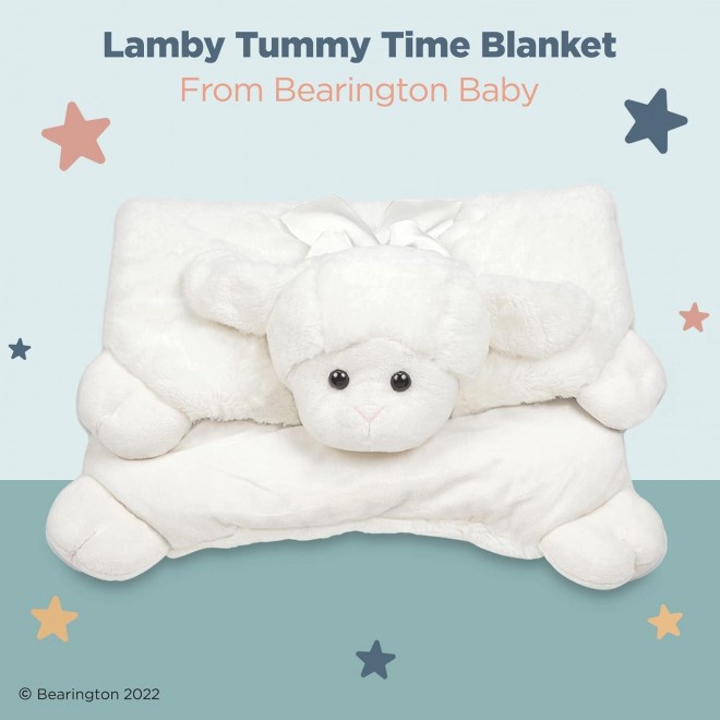 Bearington Baby Lamby Plush Animal Tummy Time Mat