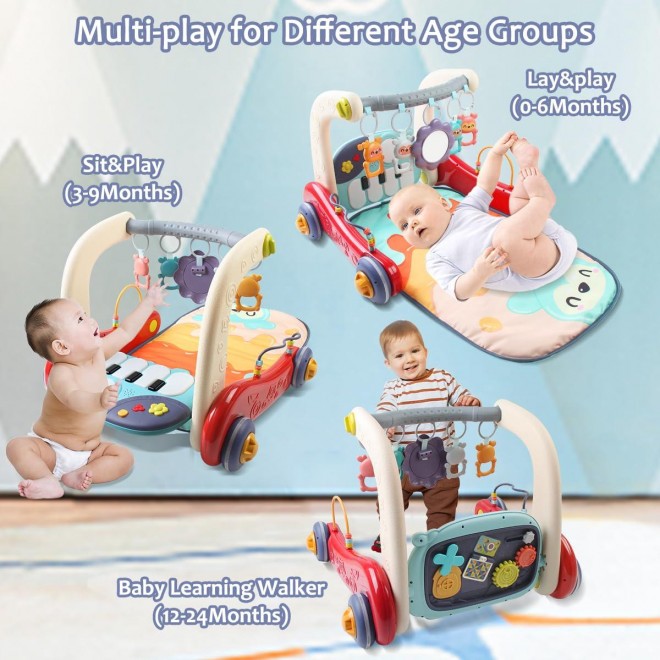 ATUTEN Baby Play Mat Baby Gym, Activity Center Kick And Play Piano Gym