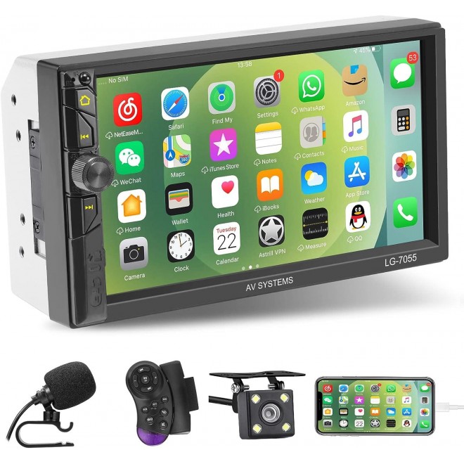 Double Din Car Stereo,Car Stereo,Touch Screen Stereo with Backup Camera