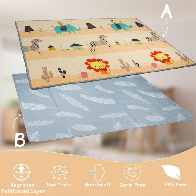 LFCREATOR Baby Play Mat,Anti Slip Non Toxic Infant Play Mat