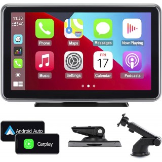 Wireless Apple Carplay & Android Auto,Portable Car Stereo with Voice Control