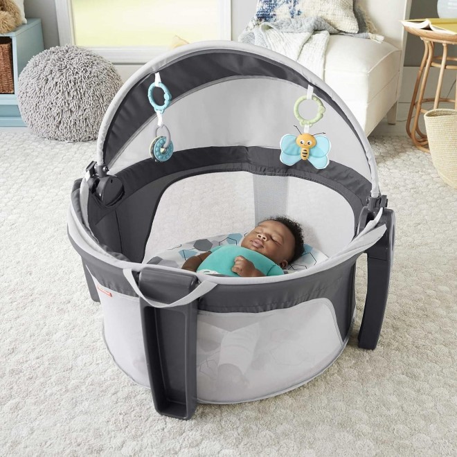 Fisher-Price Baby Travel Portable Play And Napping Space With Canopy And Toys