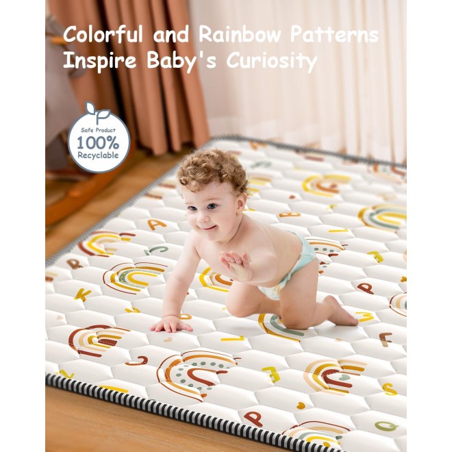 ieBabay Baby Play Mat for Playpen , Washable Foldable Crayling Mat, Non Slip Playmat