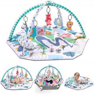 Bellababy Tummy Time Mat, 10-in-1 Baby Gym Activity Play Mat & Ball Pit