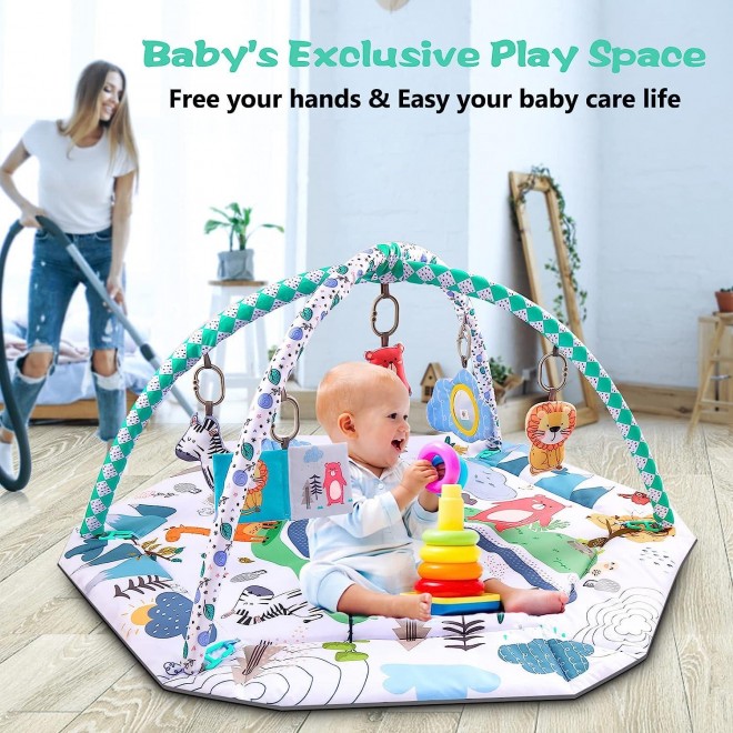 Bellababy Tummy Time Mat, 10-in-1 Baby Gym Activity Play Mat & Ball Pit