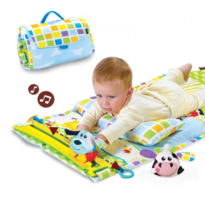 Yookidoo Baby Tummy Time Mat Newborn Musical Playmat & Outdoor Gym.0-12 Months.