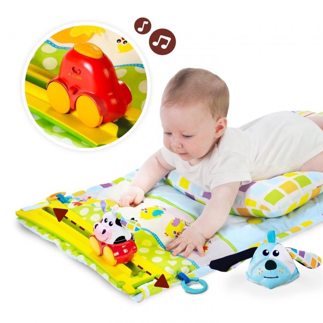 Yookidoo Baby Tummy Time Mat Newborn Musical Playmat & Outdoor Gym.0-12 Months.