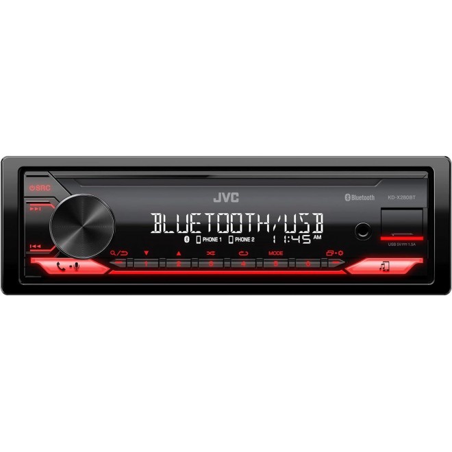 JVC KD-X280BT Bluetooth Car Stereo w/USB Port – AM/FM Radio, MP3 Player, High Contrast LCD