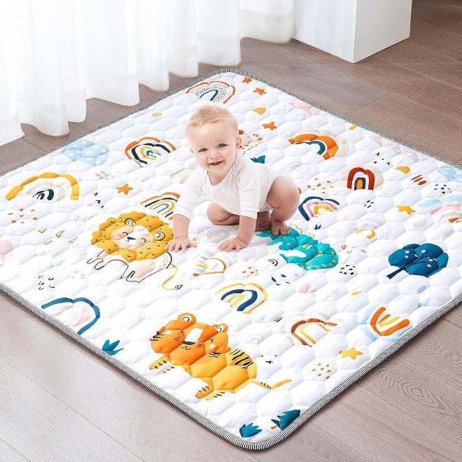 Entserk Baby Play Mat,Play Mat for Playpen, Cotton One-Piece Crawling Mat