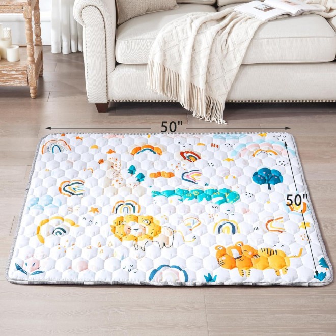 Entserk Baby Play Mat,Play Mat for Playpen, Cotton One-Piece Crawling Mat