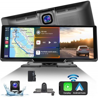 Wireless Carplay Android Auto Portable Car Stereo, HD Car Play Screen