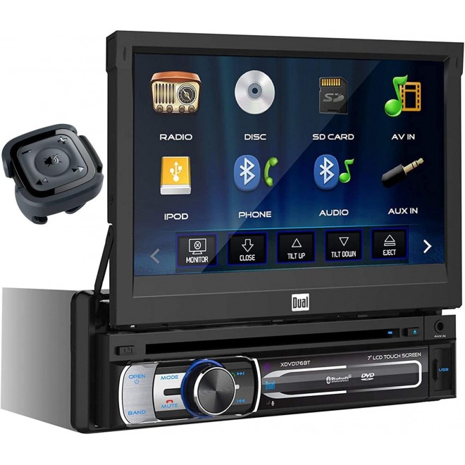 Dual Electronics XDVD176BT 7-Inch Single-DIN in-Dash DVD/CD Receiver with Bluetooth