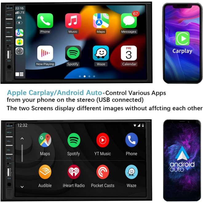 Car Stereo Compatible with Apple Carplay and Android Auto,Bluetooth