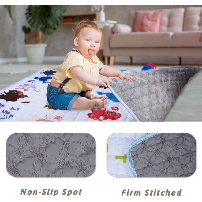 Beavtaens Baby Play Mat,  Foldable Thick Activity Mat for Floor