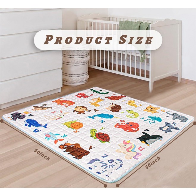 Beavtaens Baby Play Mat,  Foldable Thick Activity Mat for Floor