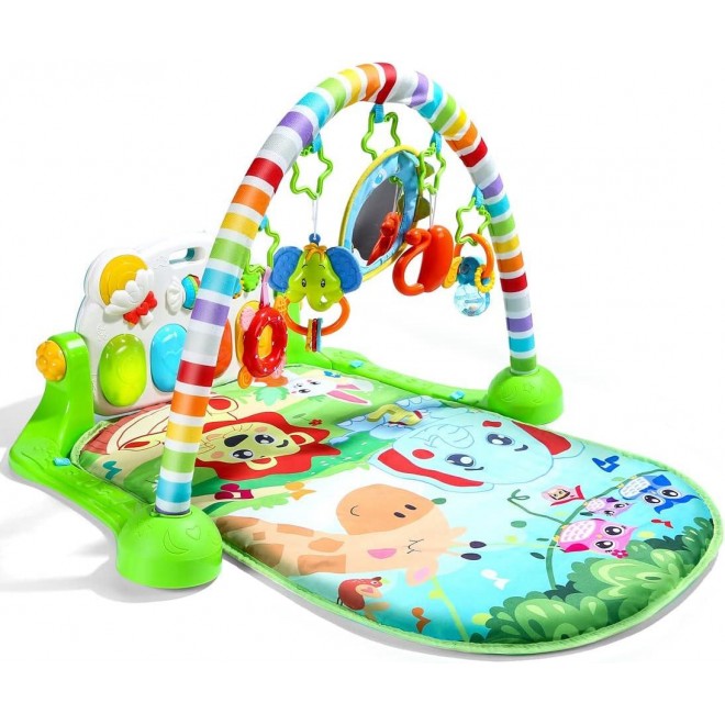 CUTE STONE Baby Gym Play Mat, Play Piano Gym with Tummy Time Activity Mat