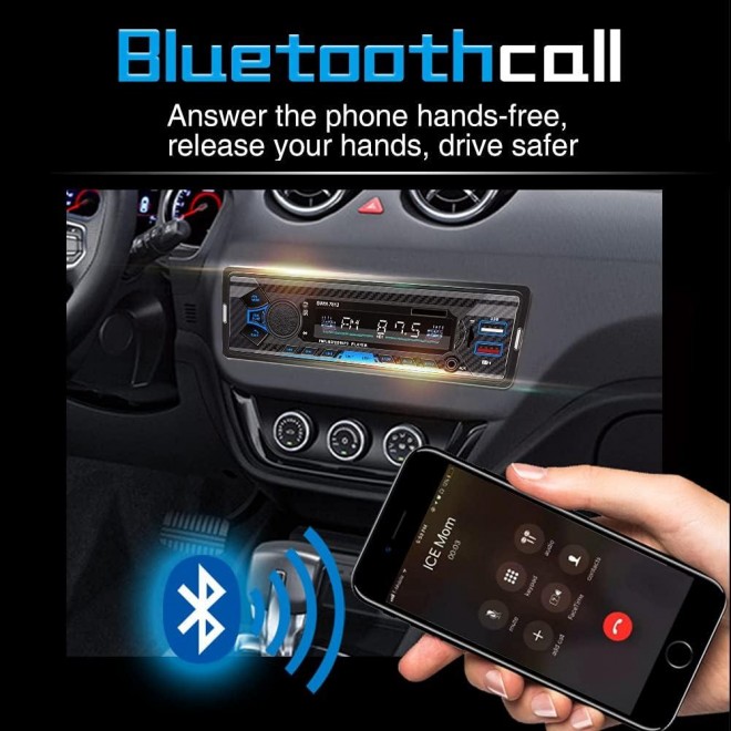 Bluetooth Single din car Stereo System for car, 7 inch Universal car Radio System for car