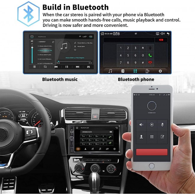 Car Stereo Radio Compatible with Apple Carplay and Android Auto