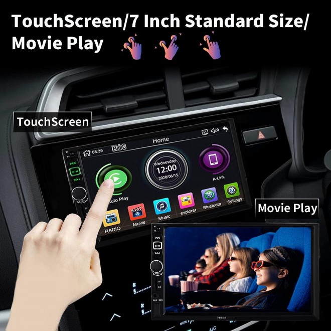 Car Stereo Radio Compatible with Apple Carplay and Android Auto