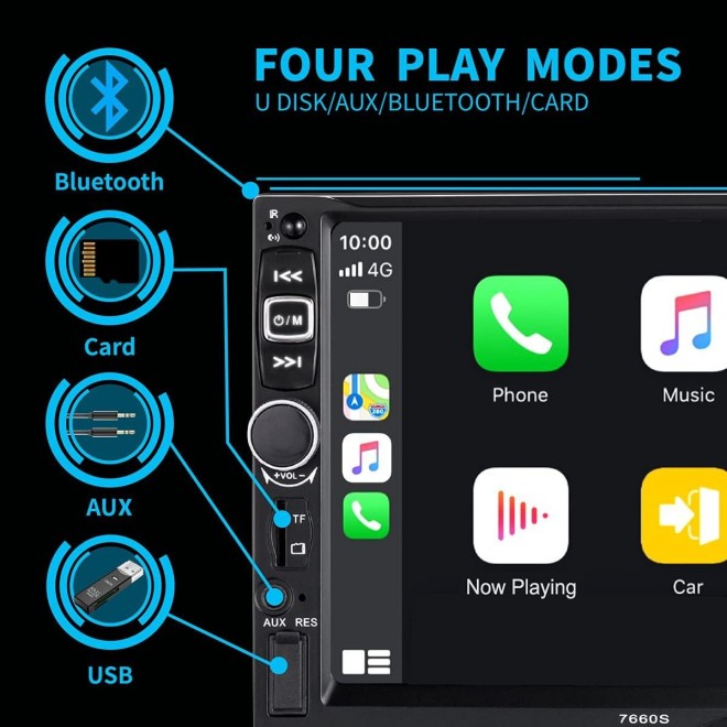 Car Stereo Radio Compatible with Apple Carplay and Android Auto