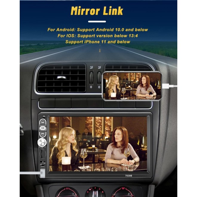 Hikity Single Din Car Stereo 7 Inch Touchscreen