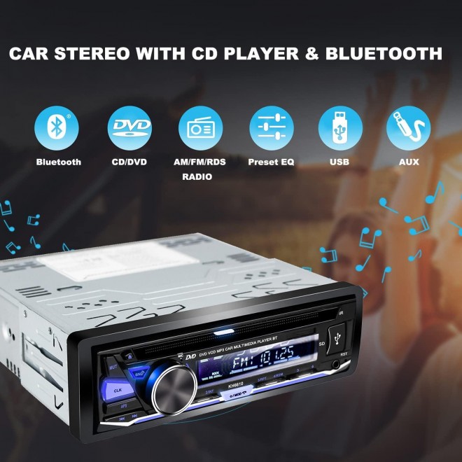 Alondy Single Din Car Stereo |FM/AM/RDS Radio | USB SD AUX Audio Receiver