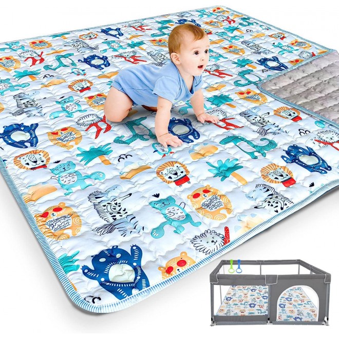 Zebrater Baby Play Mat ,Non-Slip Washable Baby Playpen Mat For Floor